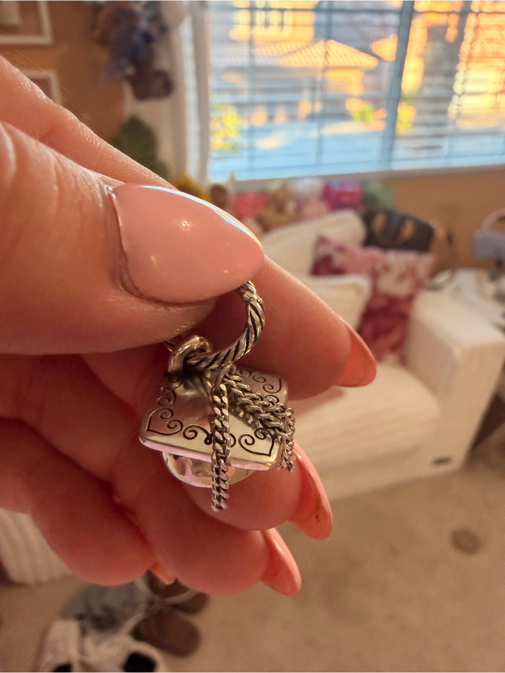 Brighton Silver Tasseled Square Charm NEVER WORN